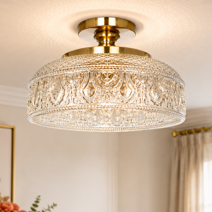 Wexford Textured Glass Flush Mount Ceiling Light