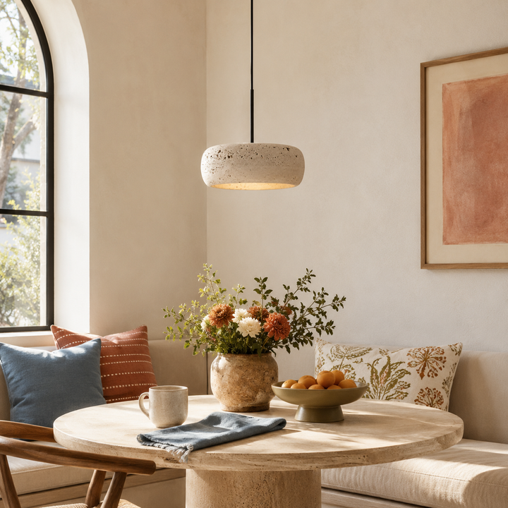 Holden Natural Travertine Stone Pendant Light