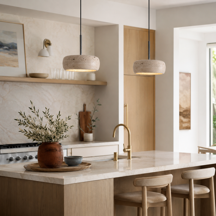 Holden Natural Travertine Stone Pendant Light