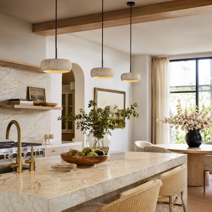 Holden Natural Travertine Stone Pendant Light