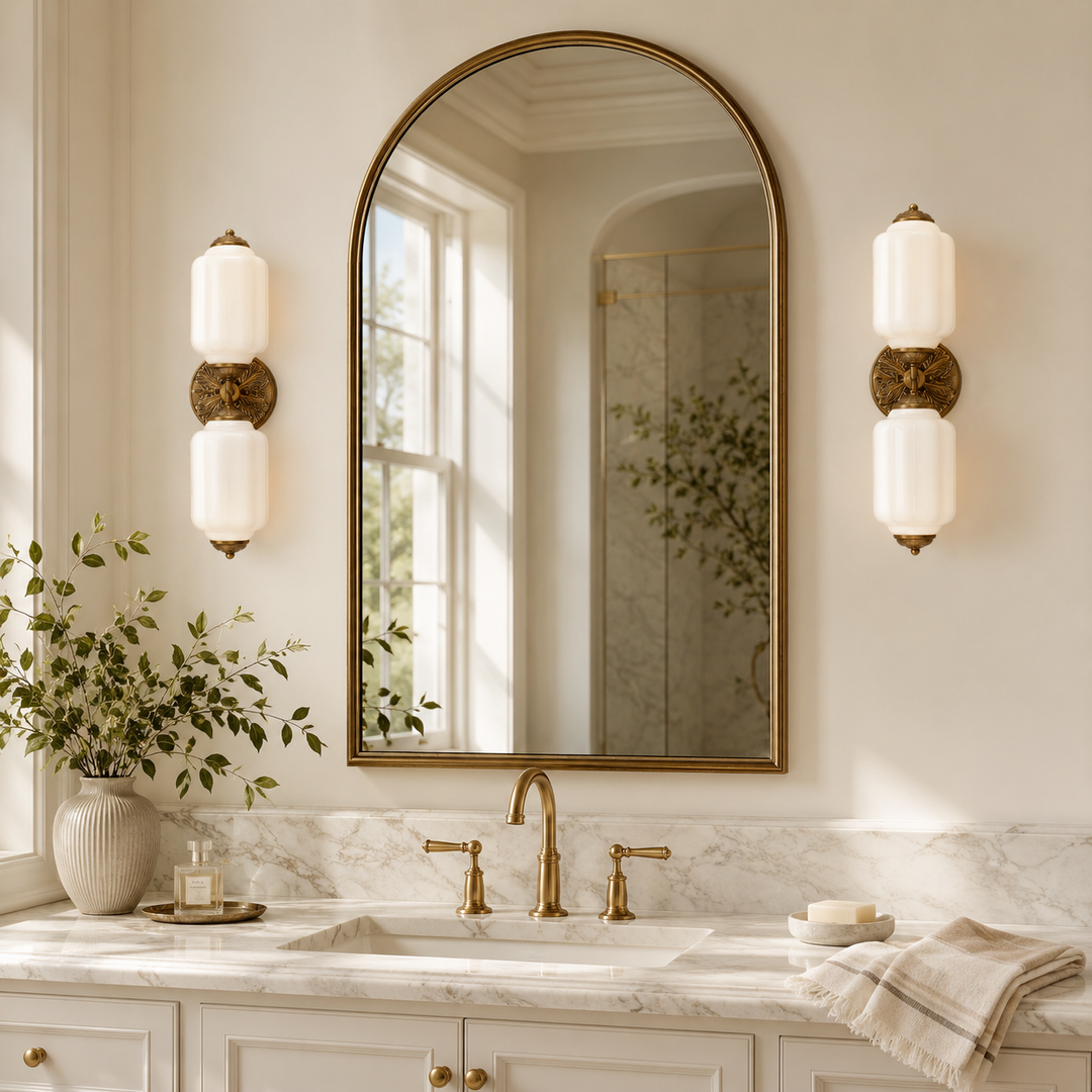 Roslyn Vintage Eloise Milk Glass Vanity Light
