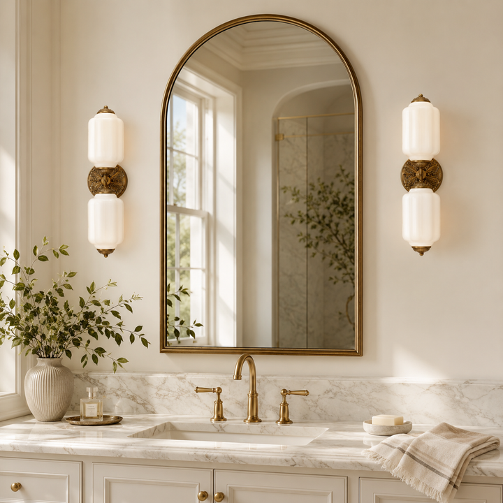 Roslyn Vintage Eloise Milk Glass Vanity Light