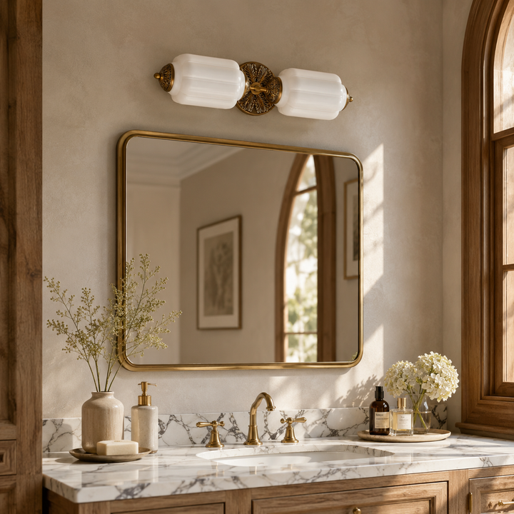Roslyn Vintage Eloise Milk Glass Vanity Light