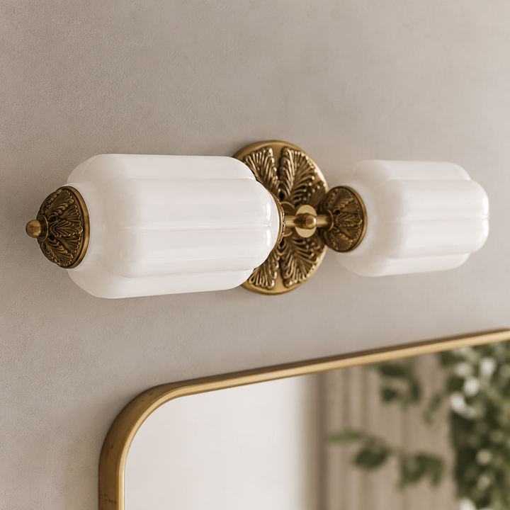 Roslyn Vintage Eloise Milk Glass Vanity Light