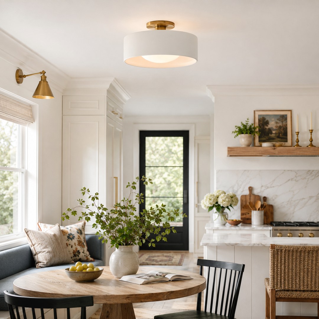 Lenox Porcelain Semi-Flush Mount Ceiling Light