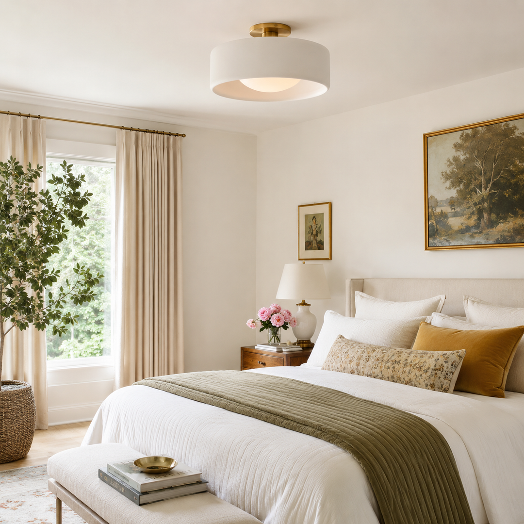 Lenox Porcelain Semi-Flush Mount Ceiling Light