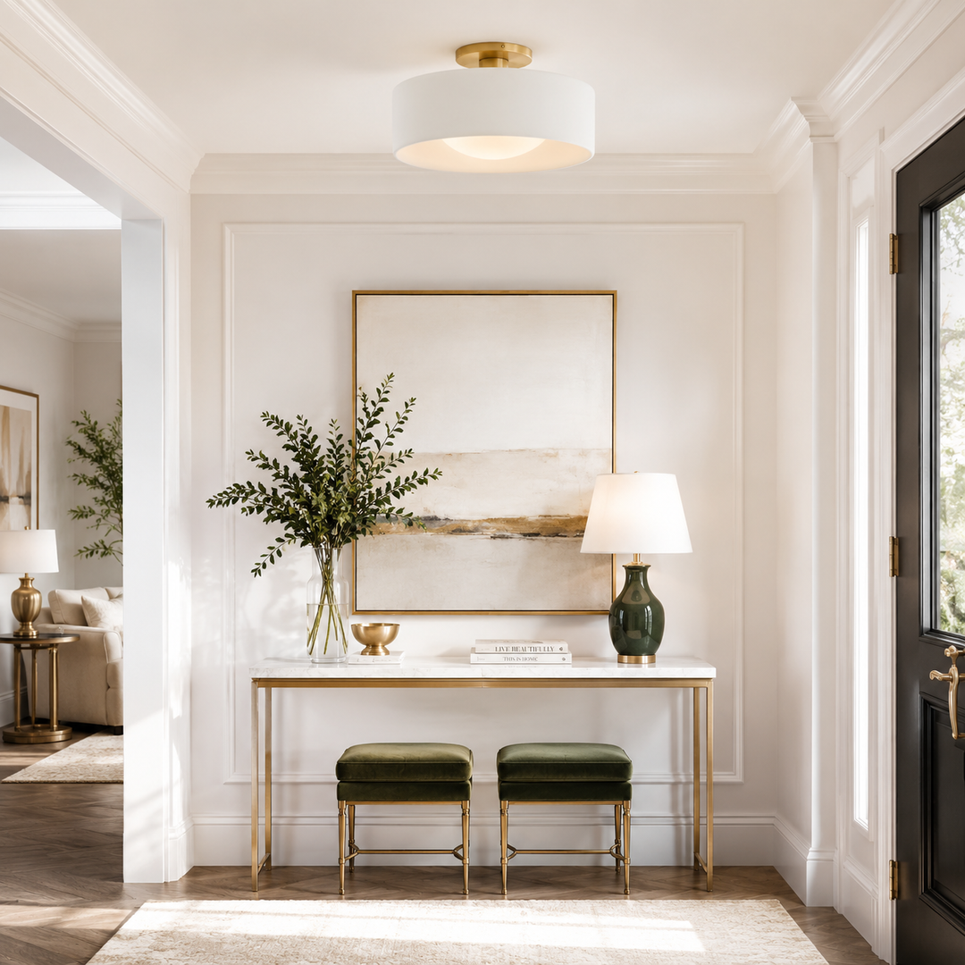 Lenox Porcelain Semi-Flush Mount Ceiling Light