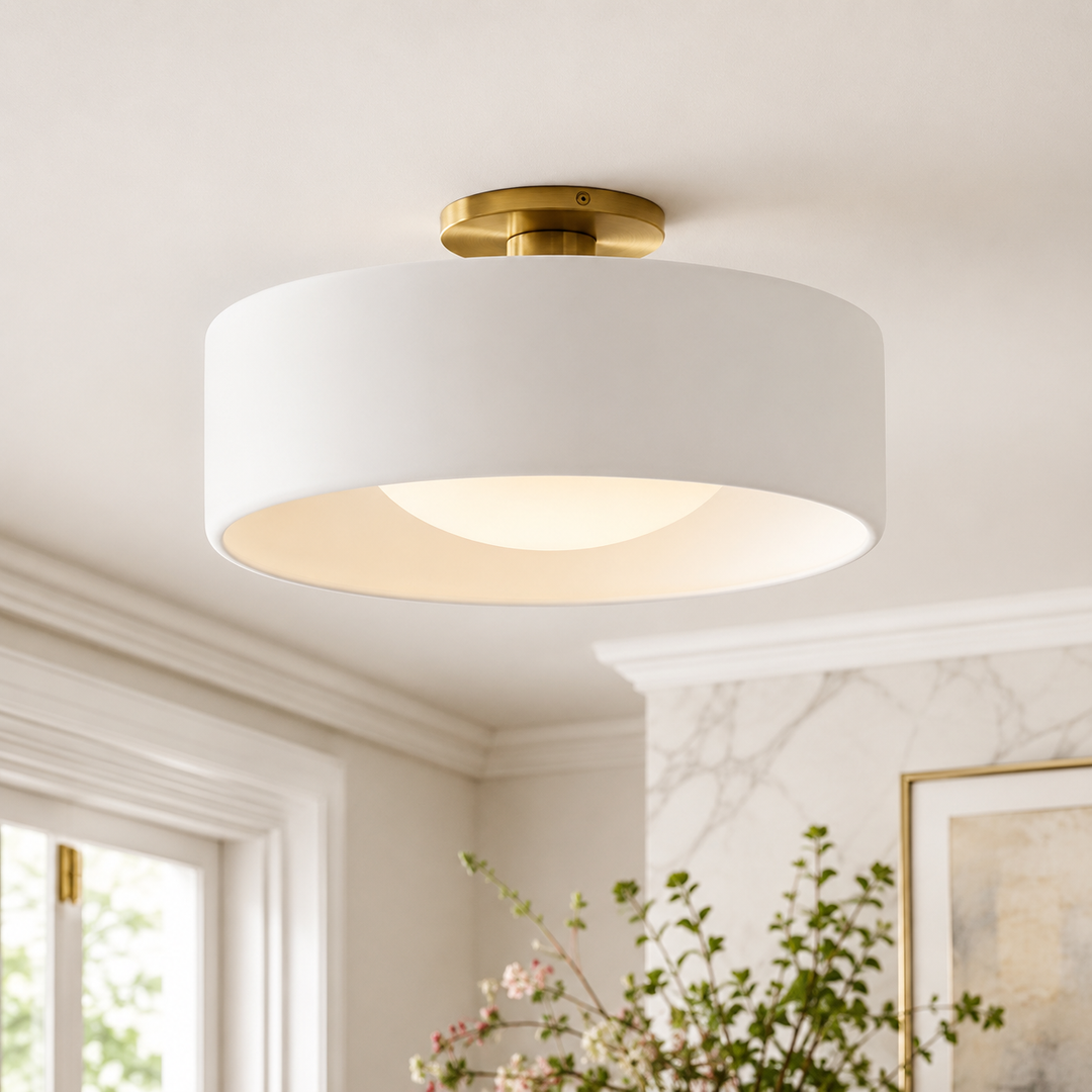Lenox Porcelain Semi-Flush Mount Ceiling Light