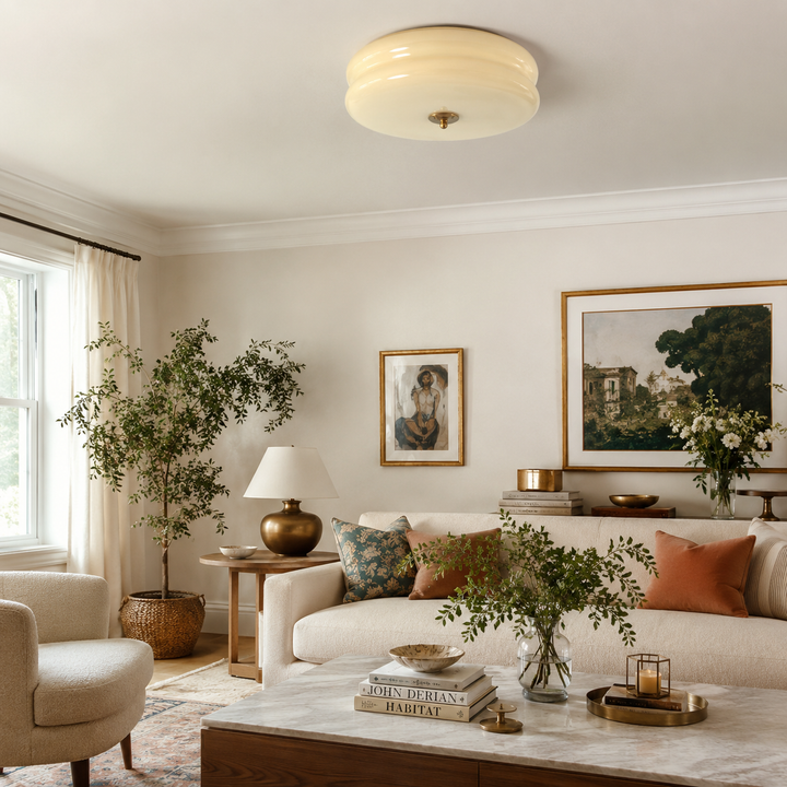 Stratton Vintage Semi-Flush Ceiling Light