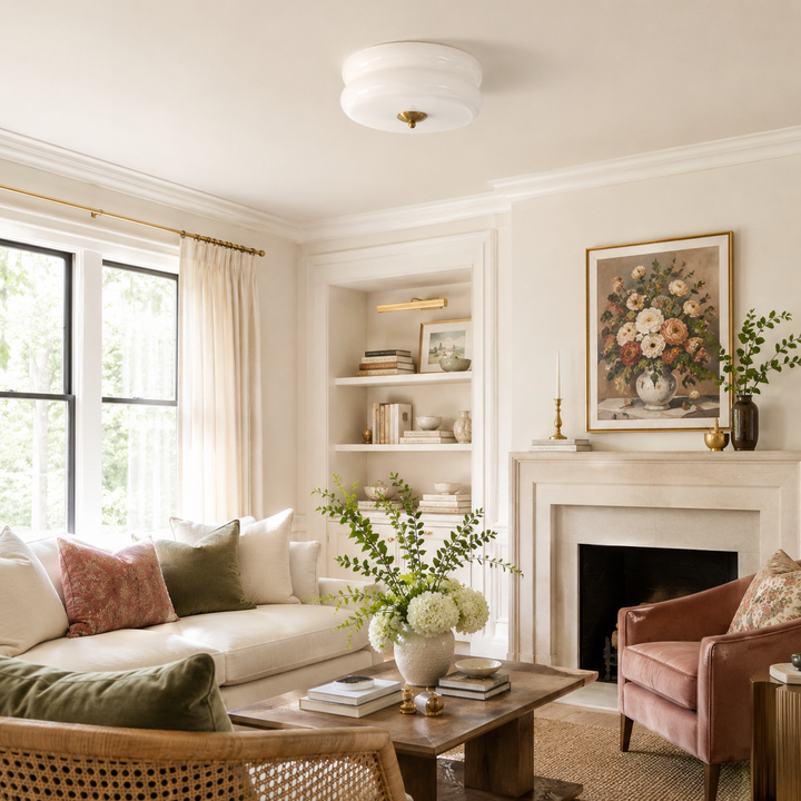 Stratton Vintage Semi-Flush Ceiling Light