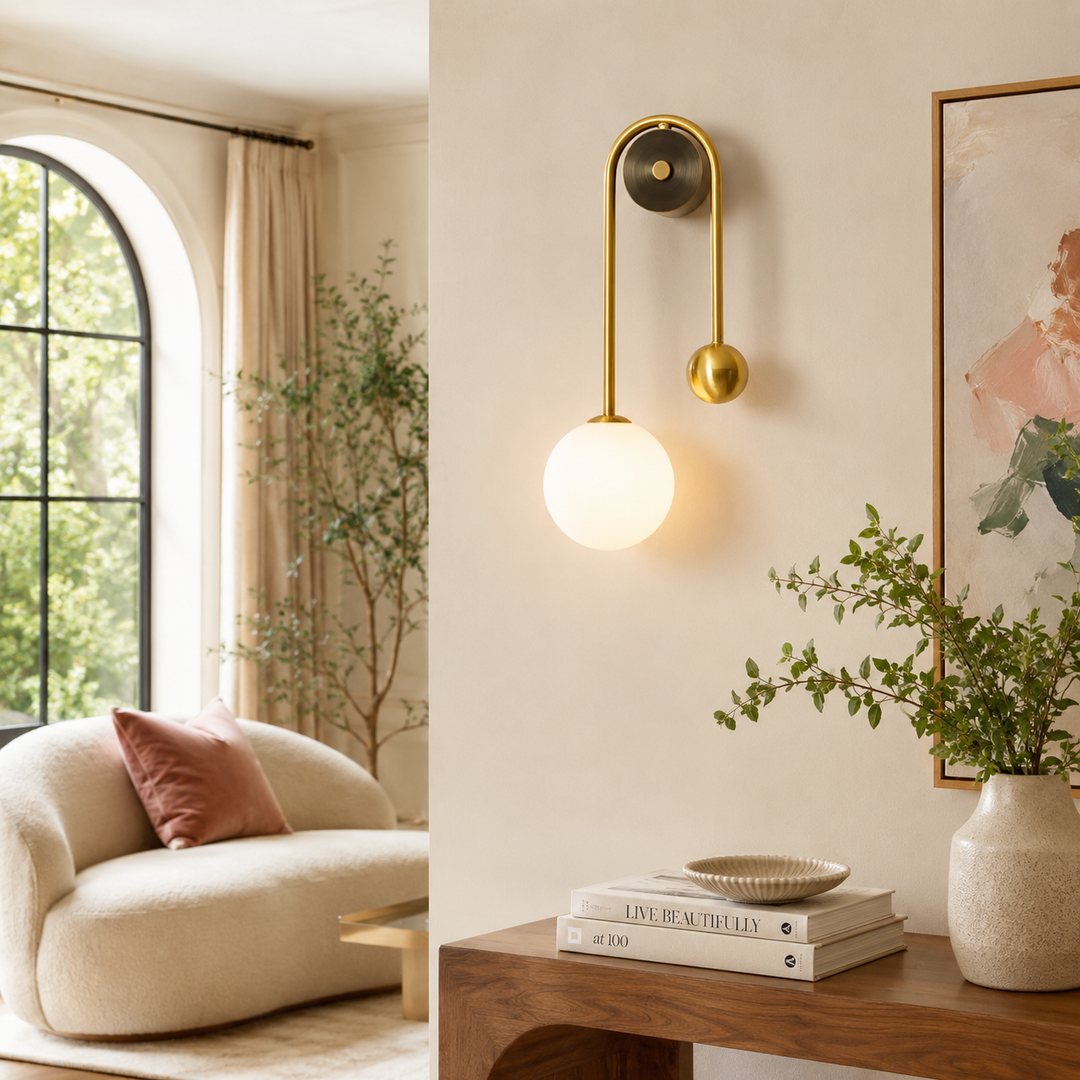 Aldren Gold Globe Wall Sconce