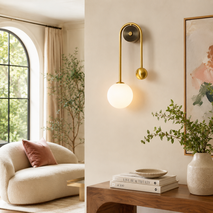 Aldren Gold Globe Wall Sconce