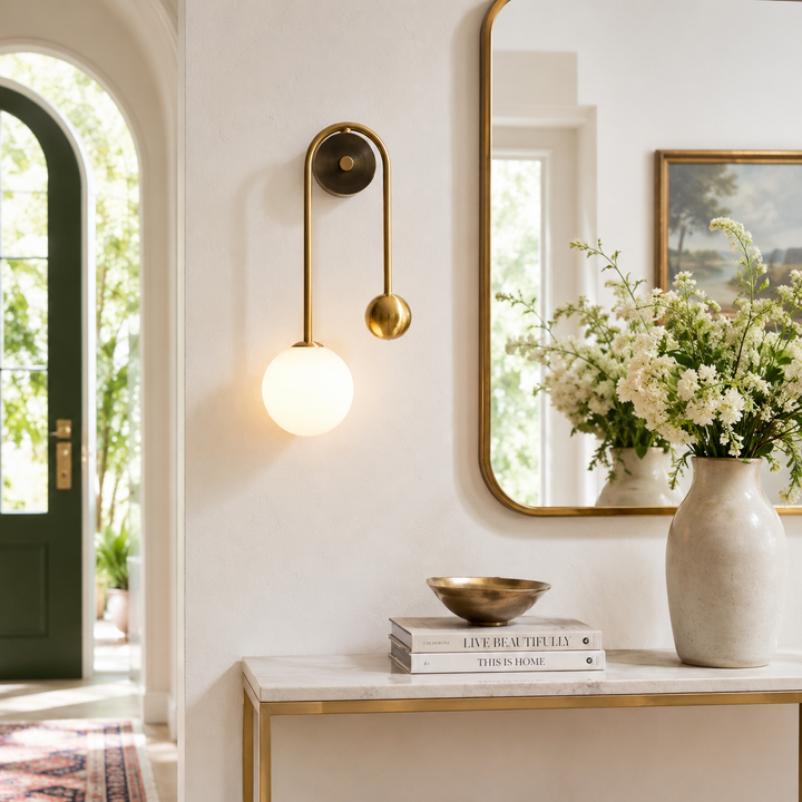 Aldren Gold Globe Wall Sconce