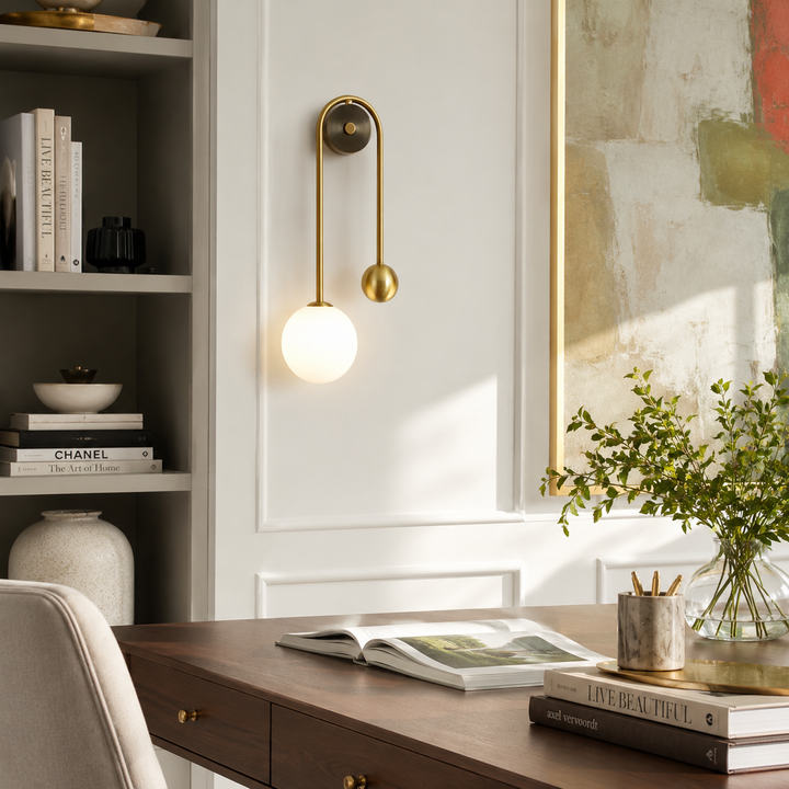 Aldren Gold Globe Wall Sconce