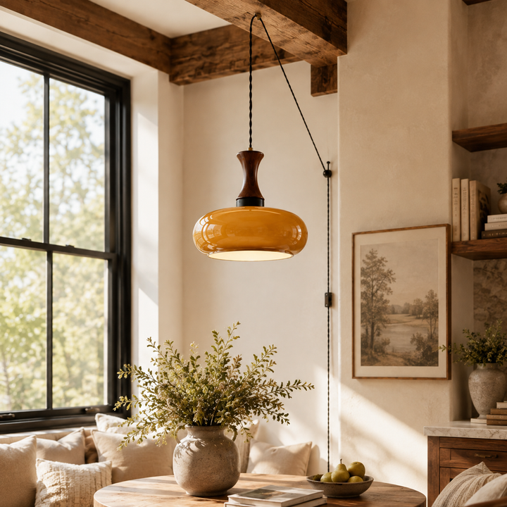 Orien Glass Plug-In Pendant Light