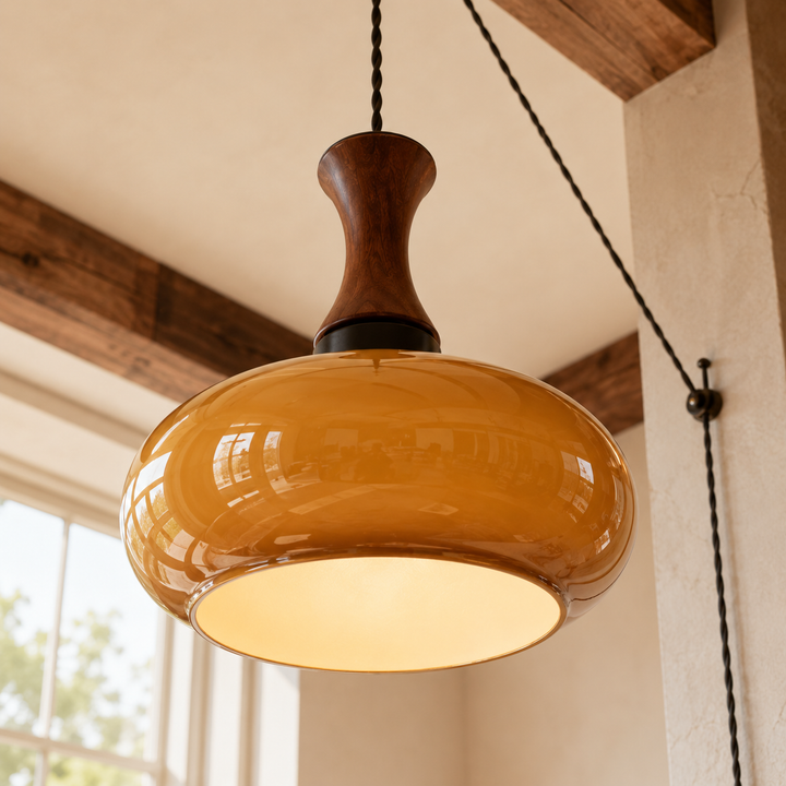 Orien Glass Plug-In Pendant Light