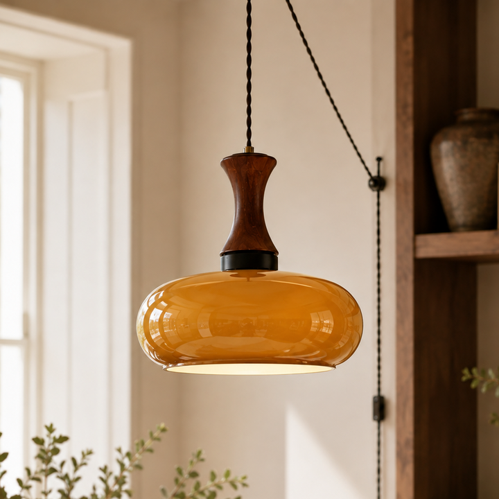 Orien Glass Plug-In Pendant Light