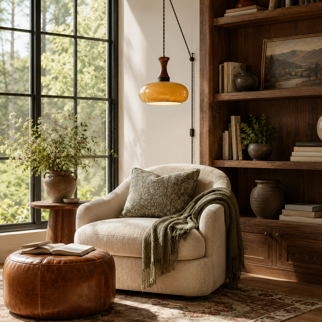 Orien Glass Plug-In Pendant Light