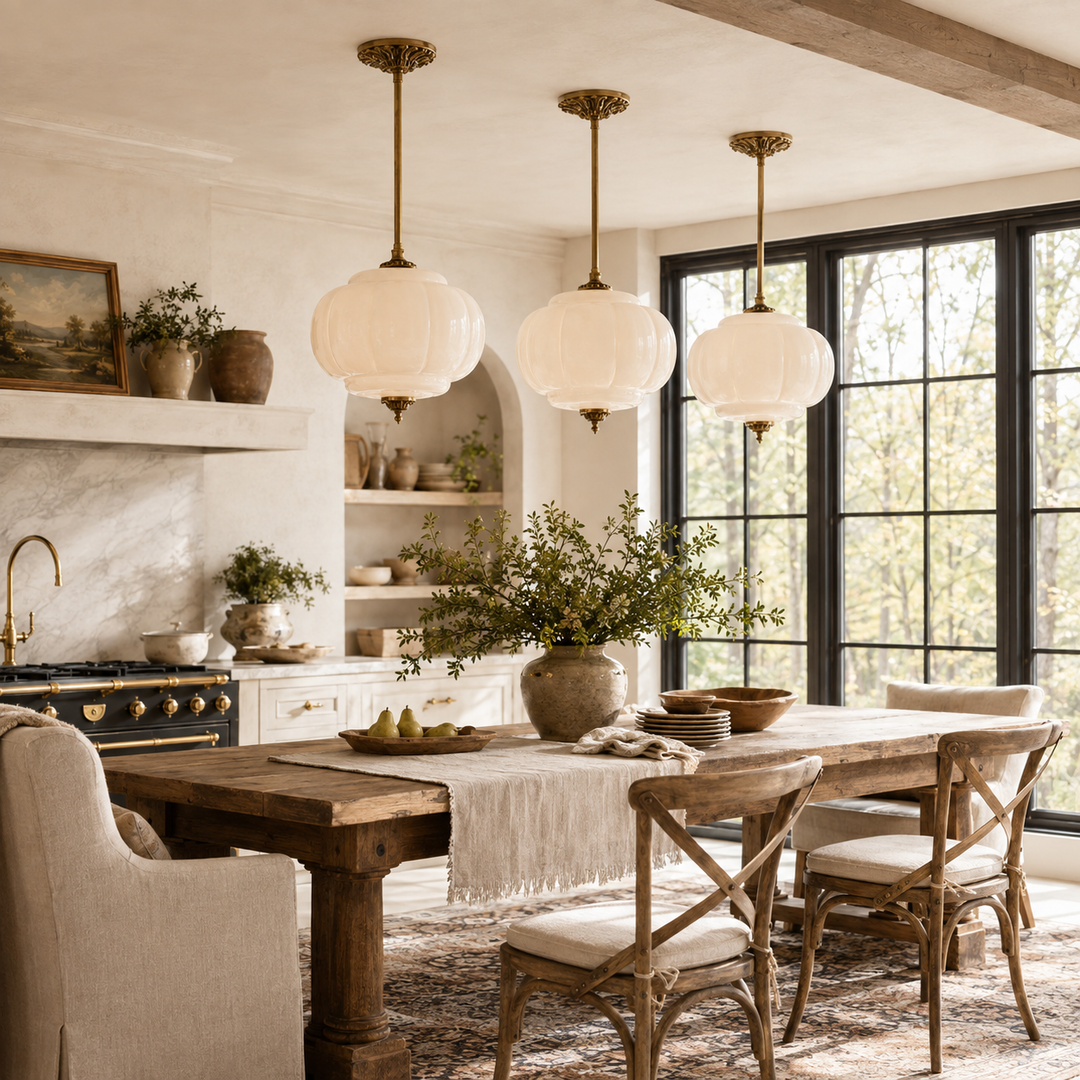 Roslyn Vintage Eloise Milk Glass Pendant Light
