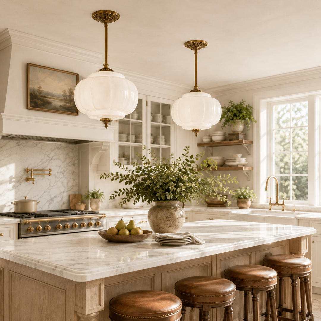 Roslyn Vintage Eloise Milk Glass Pendant Light
