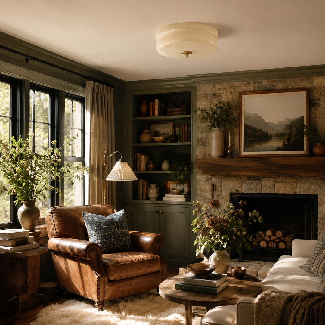 Stratton Vintage Semi-Flush Ceiling Light