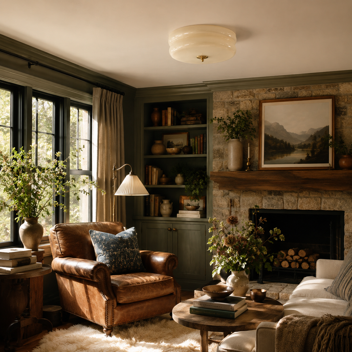 Stratton Vintage Semi-Flush Ceiling Light