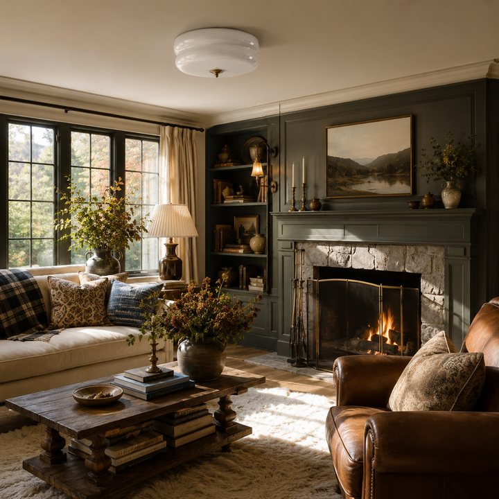 Stratton Vintage Semi-Flush Ceiling Light