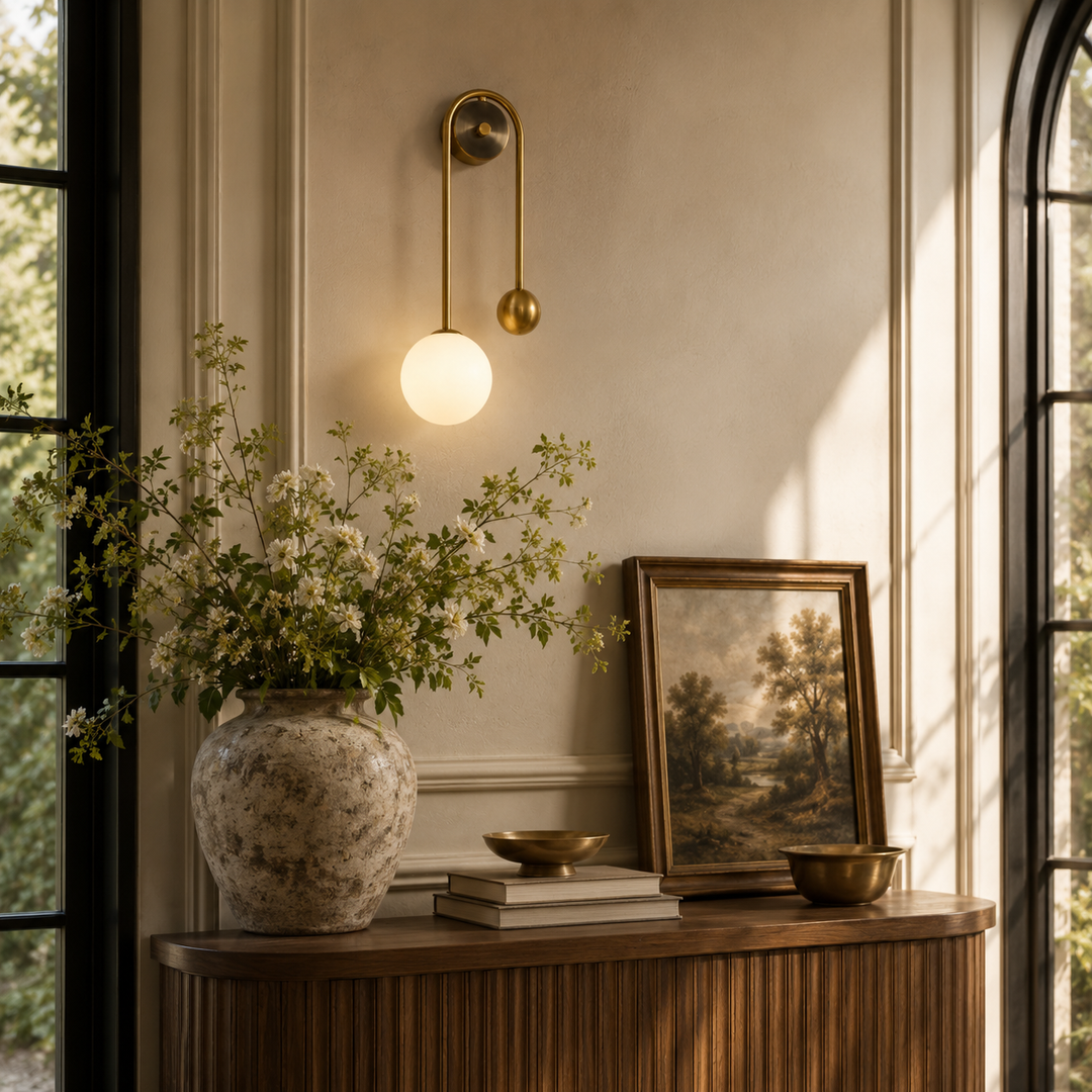 Aldren Gold Globe Wall Sconce