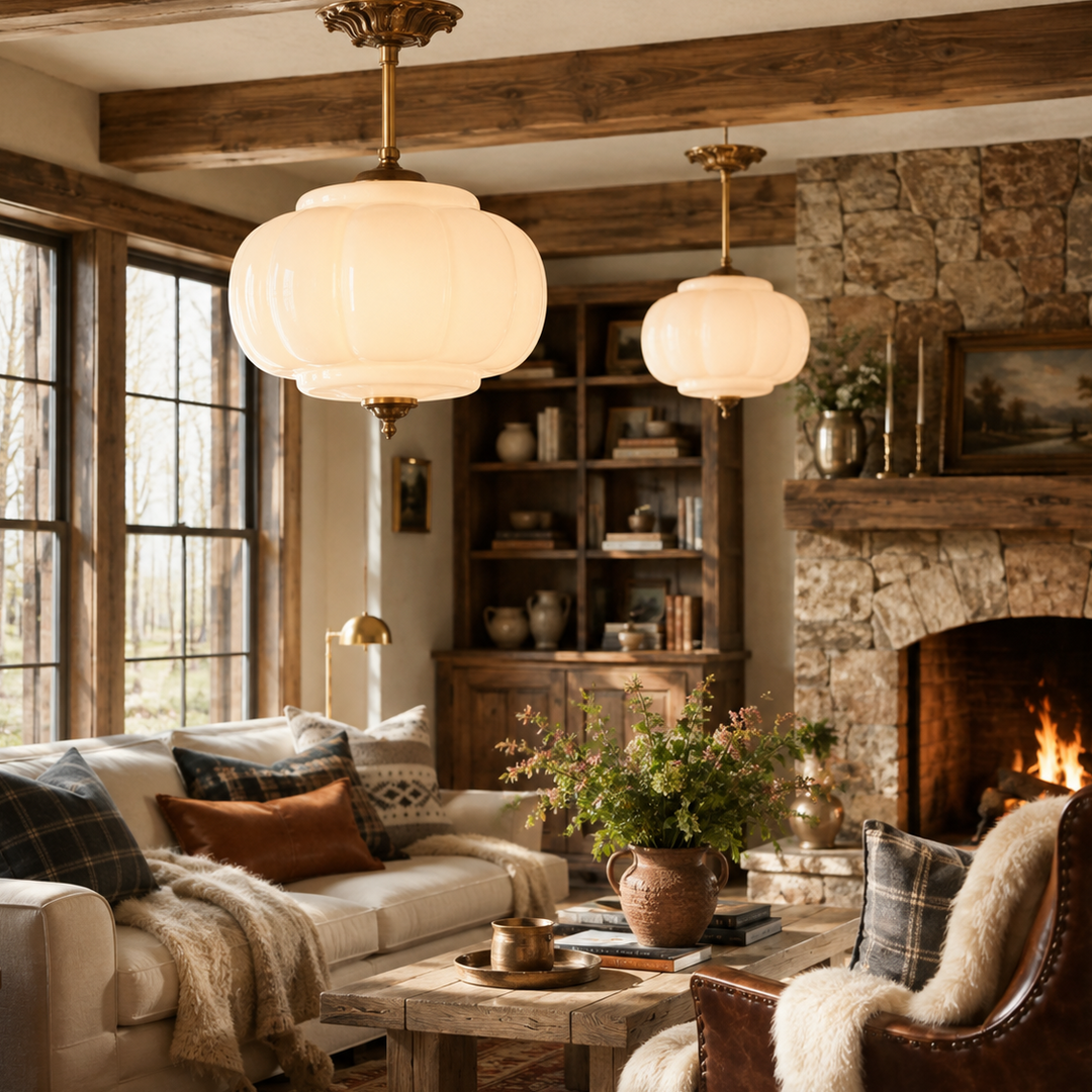 Roslyn Vintage Eloise Milk Glass Pendant Light