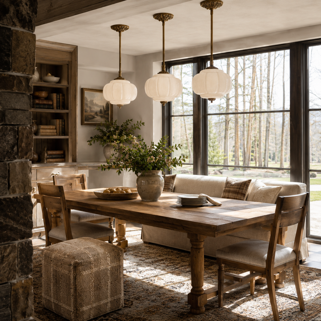Roslyn Vintage Eloise Milk Glass Pendant Light
