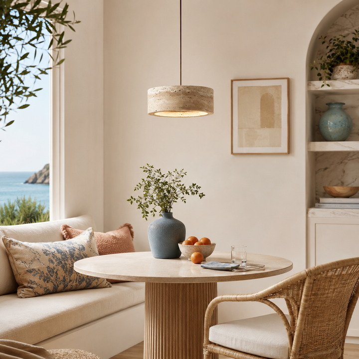 Holden Natural Travertine Stone Pendant Light