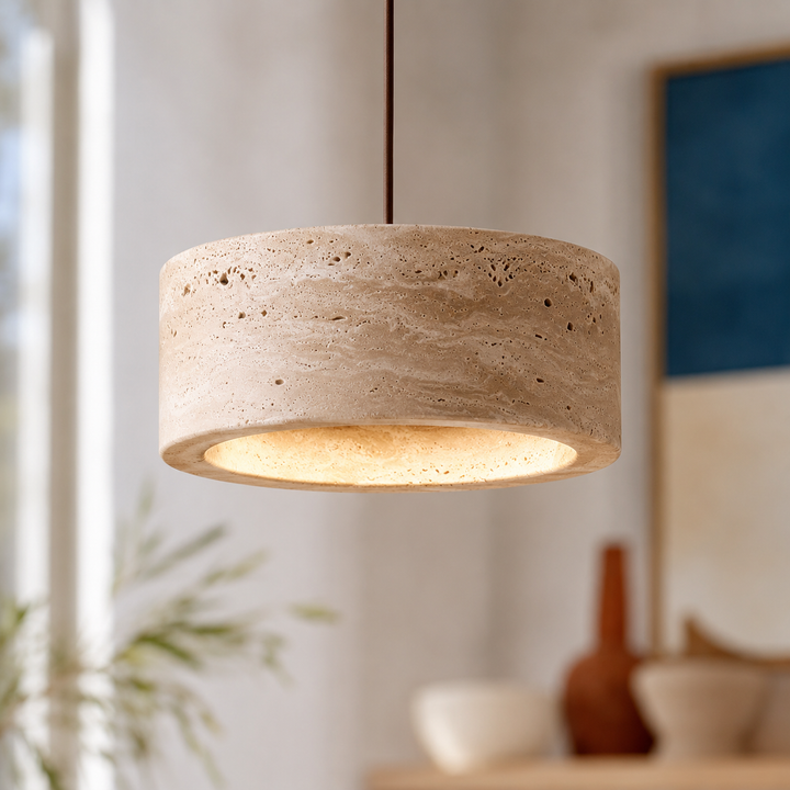 Holden Natural Travertine Stone Pendant Light