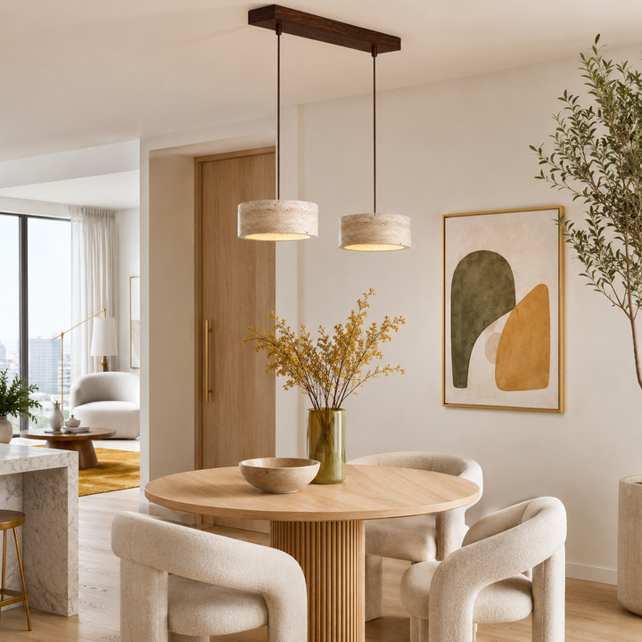 Holden Natural Travertine Stone Pendant Light