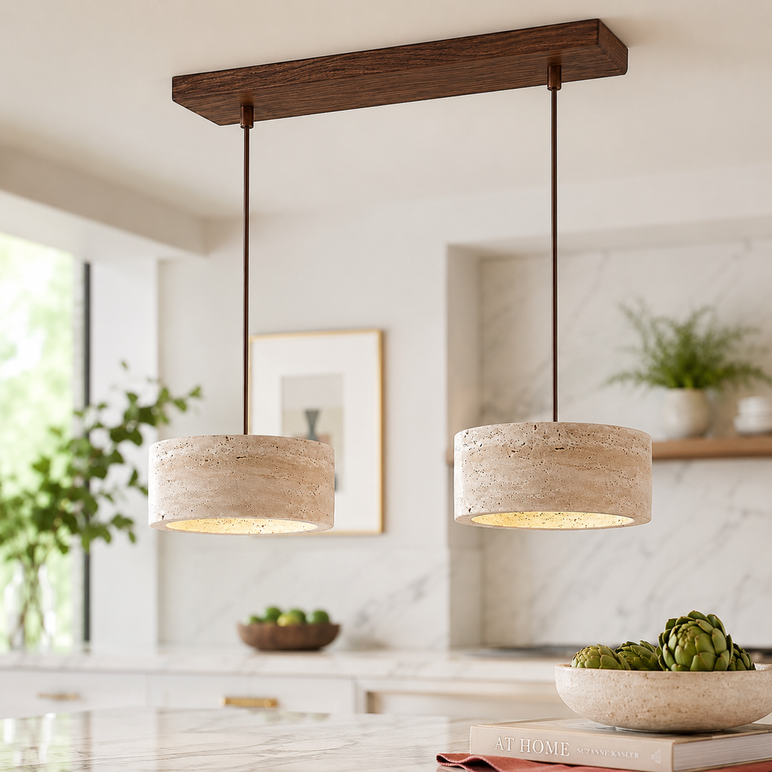 Holden Natural Travertine Stone Pendant Light