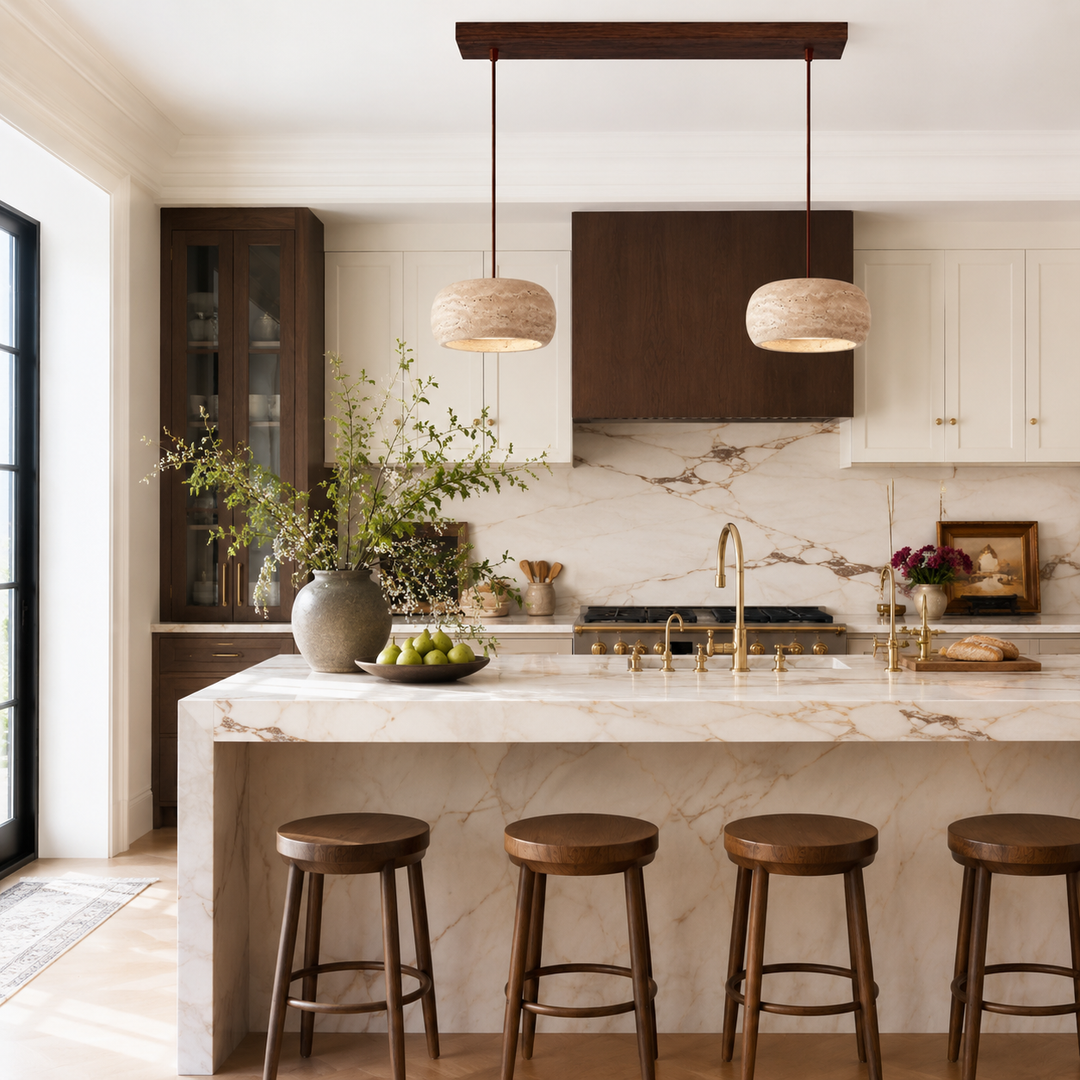 Holden Natural Travertine Stone Pendant Light
