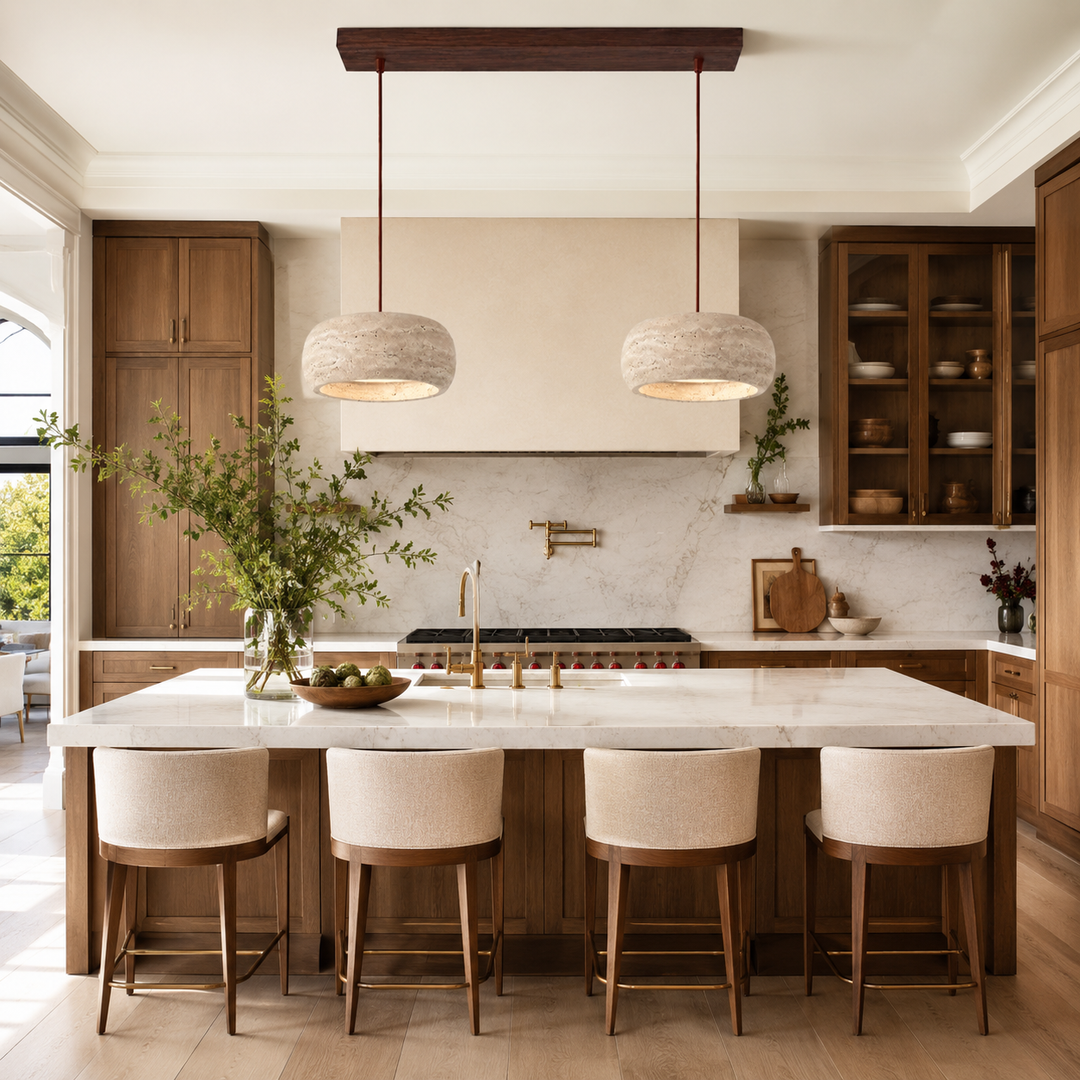 Holden Natural Travertine Stone Pendant Light