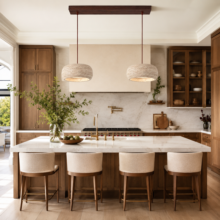 Holden Natural Travertine Stone Pendant Light