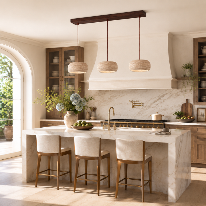Holden Natural Travertine Stone Pendant Light