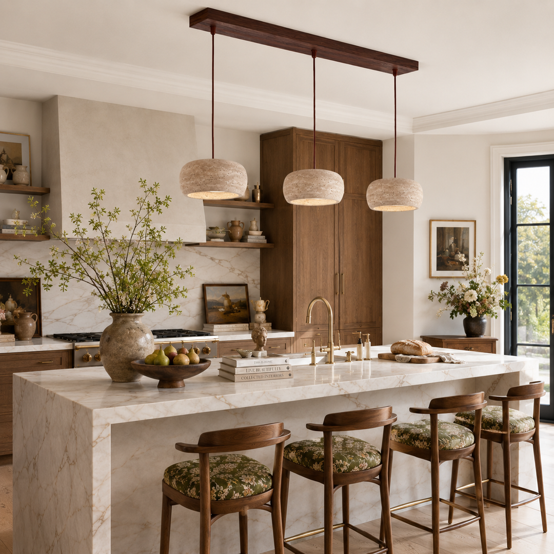 Holden Natural Travertine Stone Pendant Light