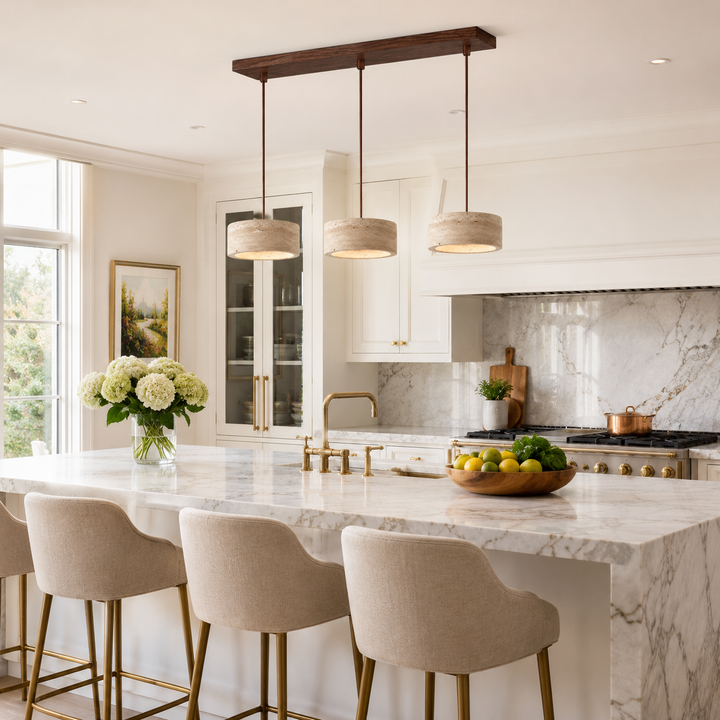 Holden Natural Travertine Stone Pendant Light
