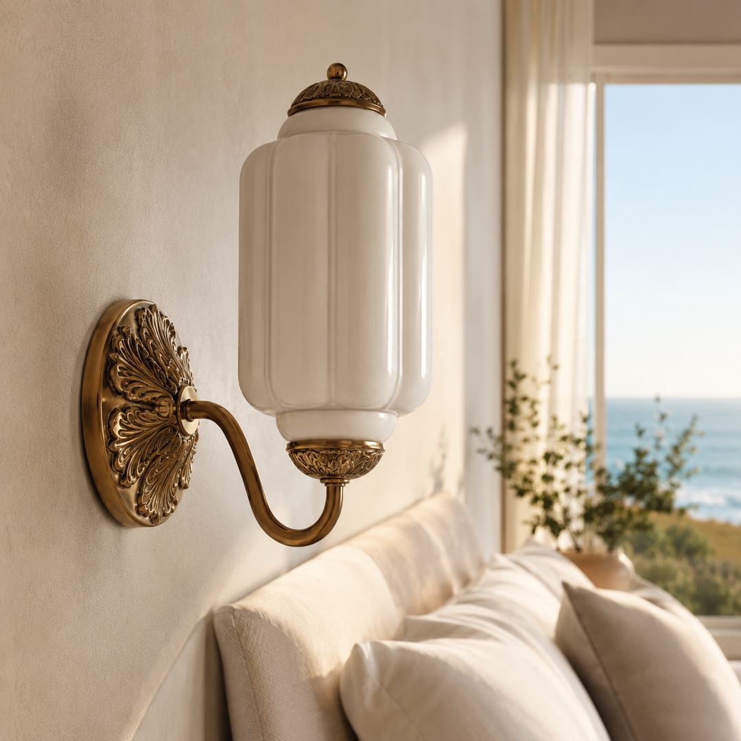 Roslyn Vintage Eloise Milk Glass Wall Sconce