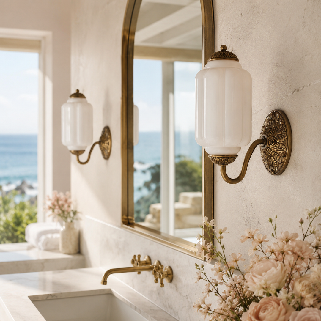 Roslyn Vintage Eloise Milk Glass Wall Sconce