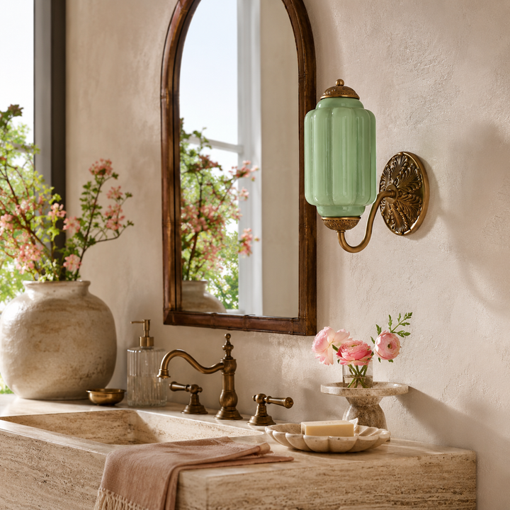 Roslyn Vintage Eloise Milk Glass Wall Sconce
