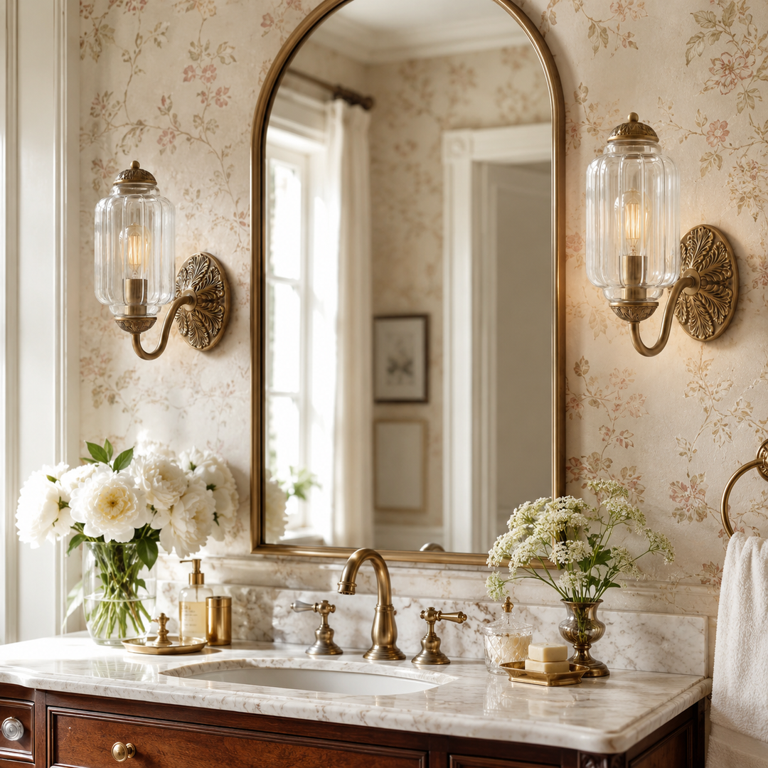 Roslyn Vintage Eloise Milk Glass Wall Sconce