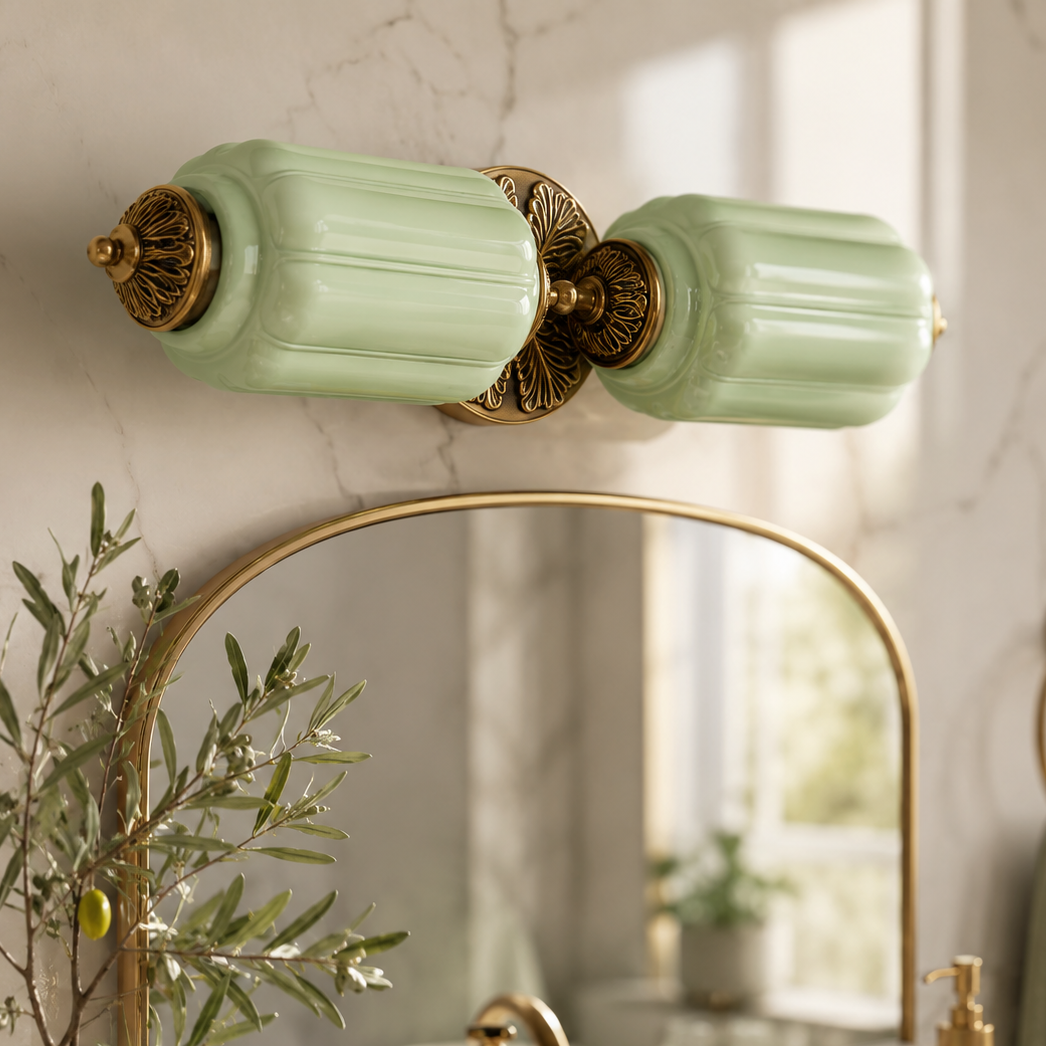 Roslyn Vintage Eloise Milk Glass Vanity Light