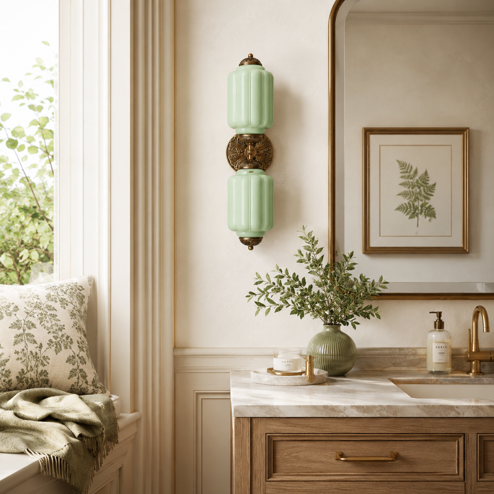 Roslyn Vintage Eloise Milk Glass Vanity Light