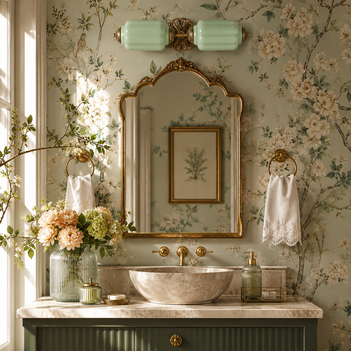 Roslyn Vintage Eloise Milk Glass Vanity Light