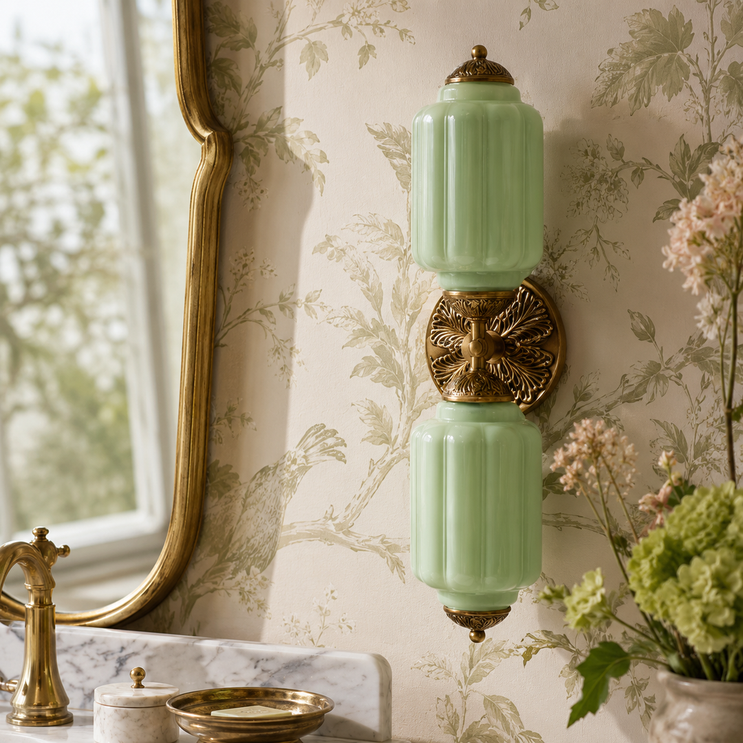 Roslyn Vintage Eloise Milk Glass Vanity Light
