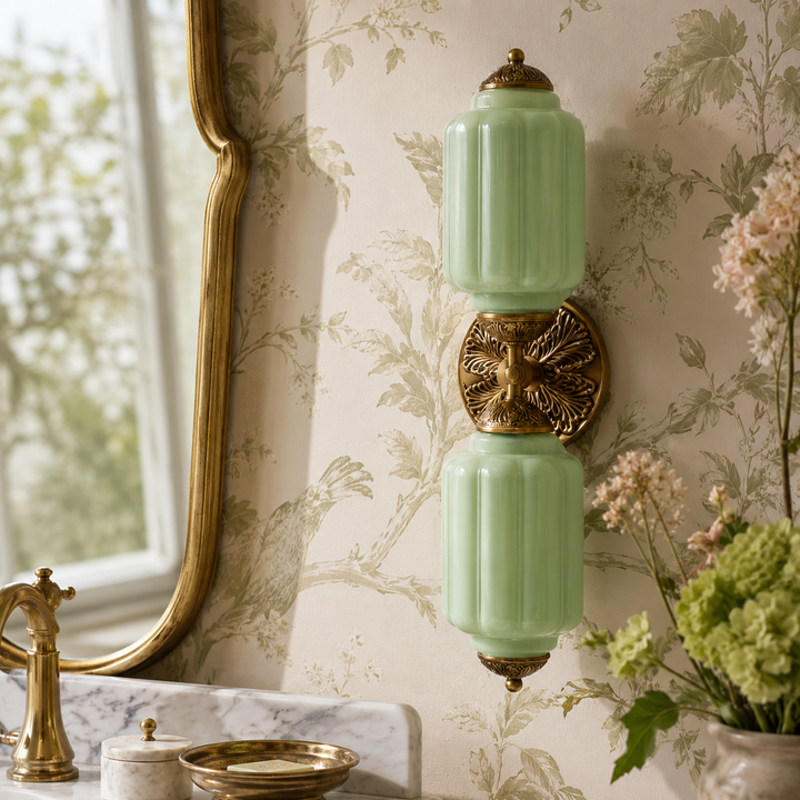 Roslyn Vintage Eloise Milk Glass Vanity Light