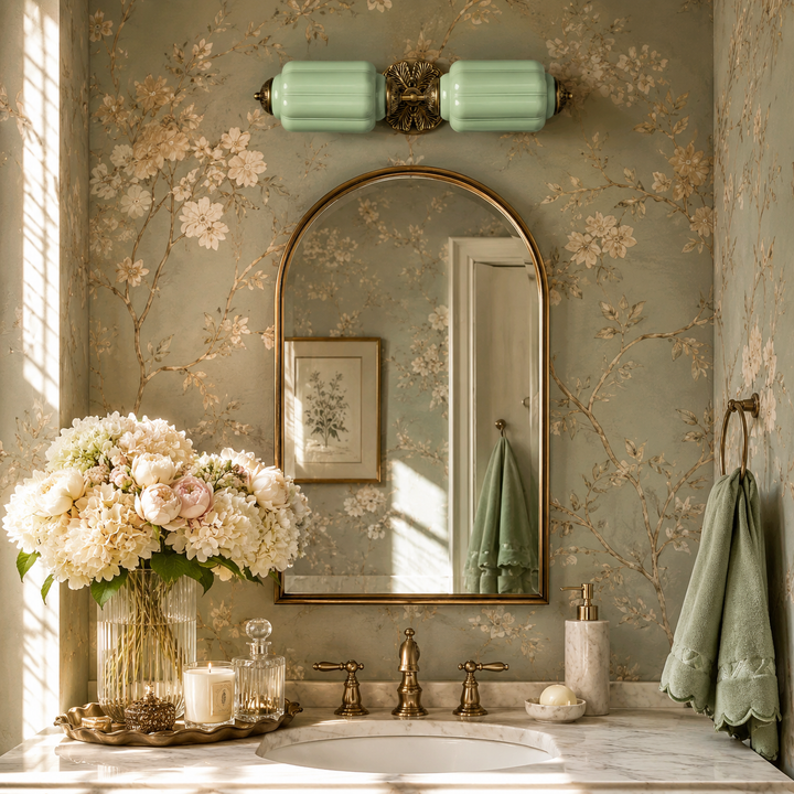 Roslyn Vintage Eloise Milk Glass Vanity Light